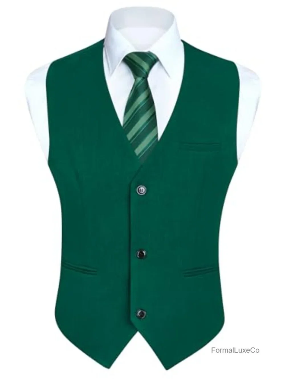 Men's Silk Suit Vest Slim Fit Sleeveless Wedding Formal V-Neck